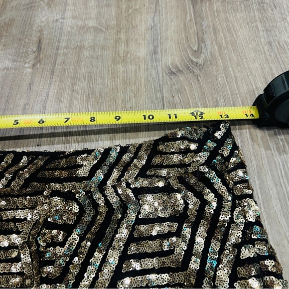 Forever 21 Gold sequins sexy skinny leggings pants size small party cocktails - Picture 9 of 12